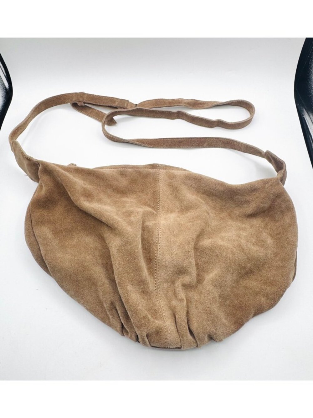 Suede Slouchy Hobo Hippie Grunge Tan Women Shoulder Bag